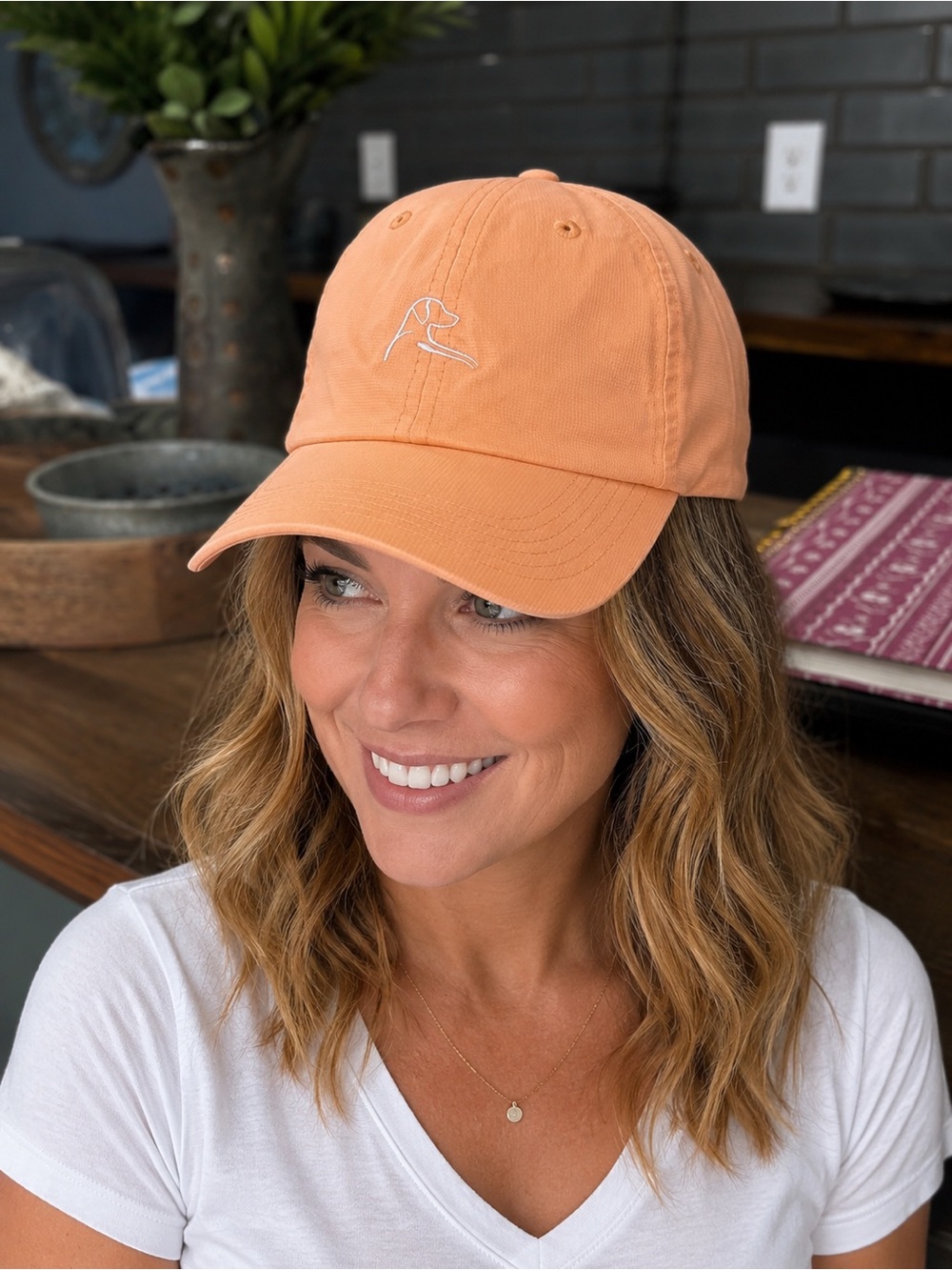 Rhoback The Poly Performance Hat Peach Adjustable Golf Running Cap